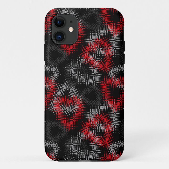 Broken hearts red and gray on black background Case-Mate iPhone case (Back)