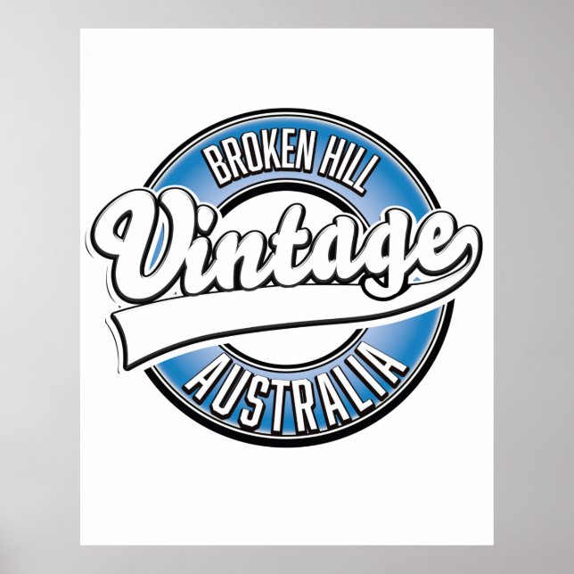 Broken Hill australia vintage style logo. Poster (Front)