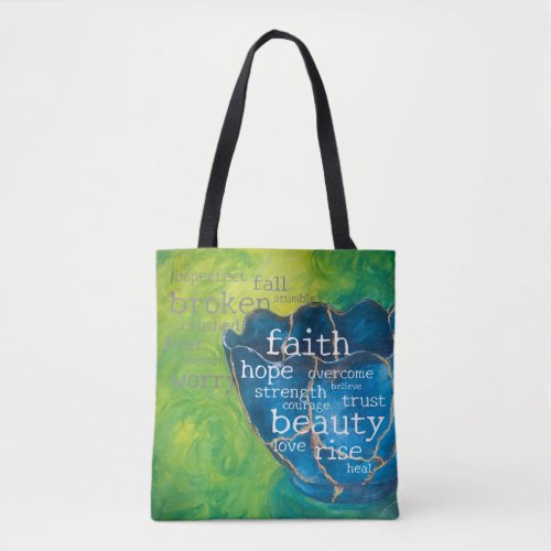 Broken into Beauty Art Tote Bag med