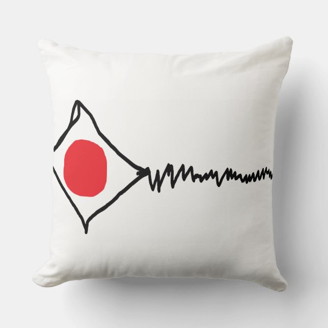 "Broken Kite White" Throw Pillow (Front)