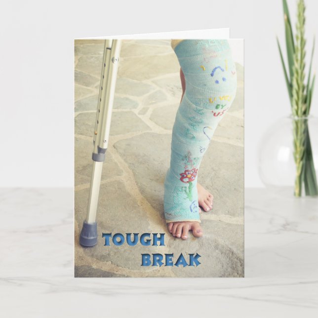 Broken Leg Cast Get Well Card (Front)