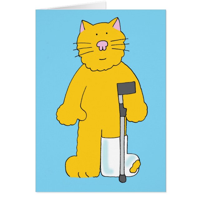Broken Leg Cat with Leg in Plaster Cards (Front)