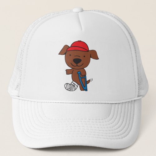 Broken Leg Dog Trucker Hat