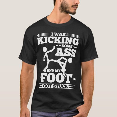 Broken Leg Surgery Foot Got Stuck Injury Skeleton T_Shirt