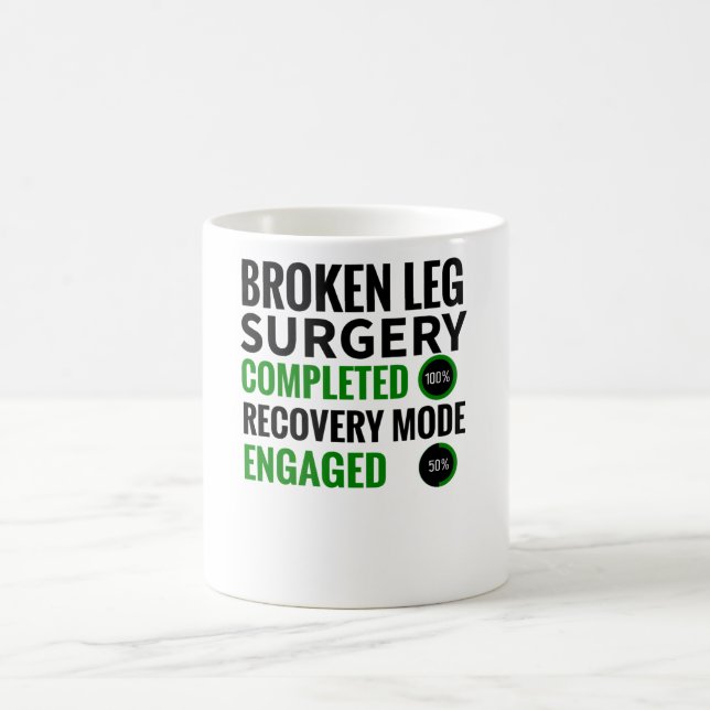 Broken Leg Surgery Recovery | Broken Leg Survivor Coffee Mug (Center)