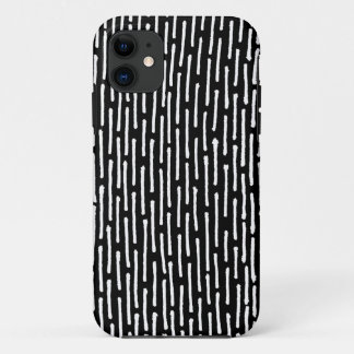 Broken Lines - White on Black iPhone 11 Case