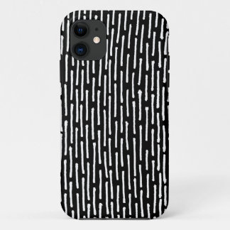 Broken Lines - White on Black iPhone 11 Case