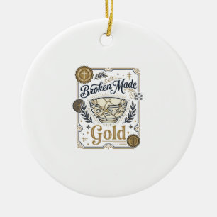 Broken Made Gold Jesus Kintsugi Broken Pottery Chr Ceramic Ornament