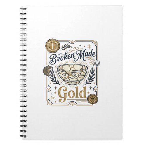 Broken Made Gold Jesus Kintsugi Broken Pottery Chr Notebook
