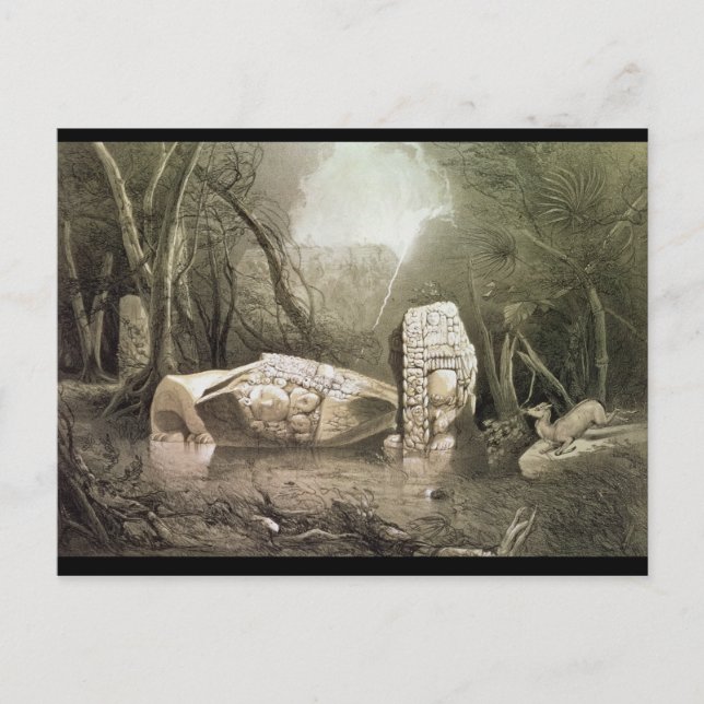 Broken Mayan idol at Copan, Guatemala Postcard (Front)