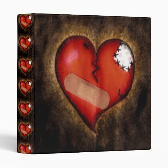 Broken/Mending Heart-Binder 3 Ring Binder (Front/Spine)