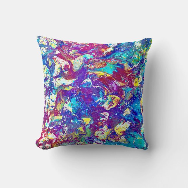 Broken Mood Ring Series No. 1 – Fractured Spectrum Throw Pillow (Front)