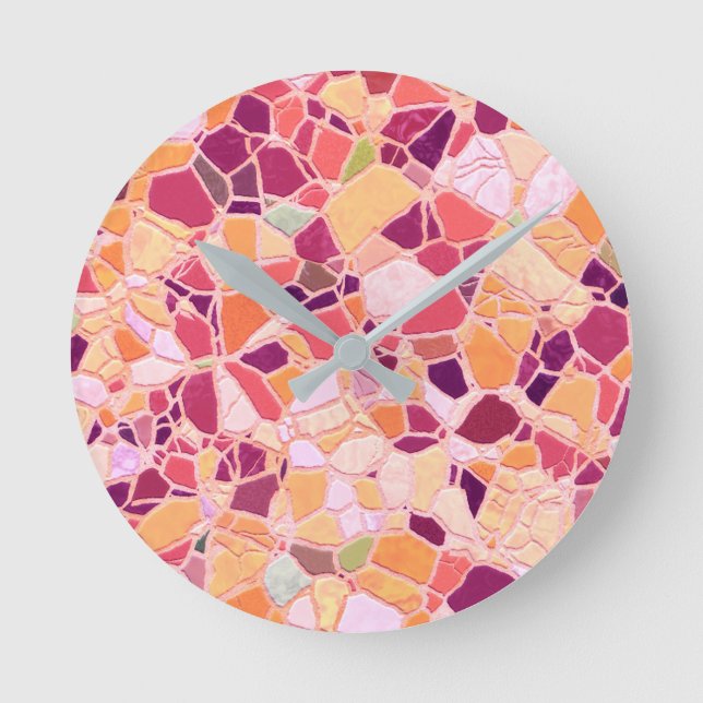 broken mosaic B Round Clock (Front)