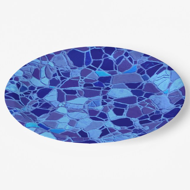 broken mosaic C Paper Plates (Angled)