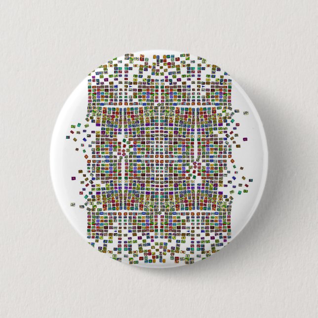 broken pattern 3 bade pinback button (Front)