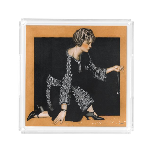 Broken Pearl Necklace Acrylic Tray (Front)