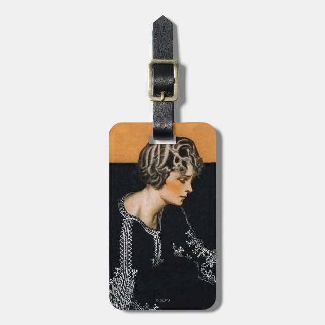 Broken Pearl Necklace Luggage Tag (Front Vertical)