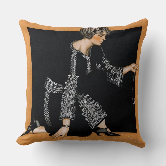 Broken Pearl Necklace Throw Pillow (Front)