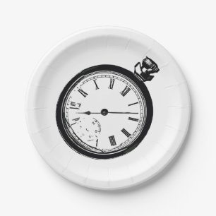 Broken Pocket Watch Paper Plates
