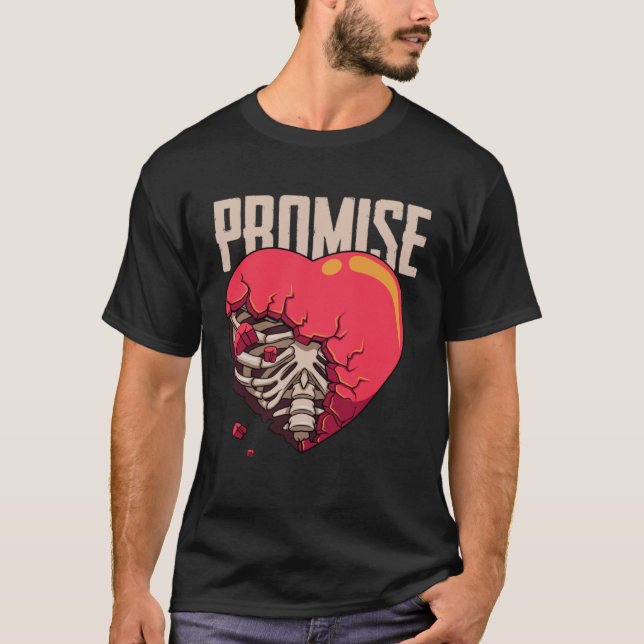 Broken Promise Broken Heart Rib Cage Sad Emo Break T-Shirt (Front)