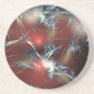 Broken Red Stoplight Abstract Drink Coaster