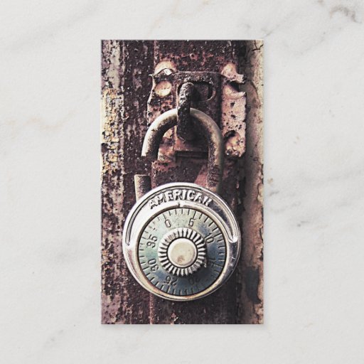 Customizable Broken Rusty American Padlock Security Business Business Cards