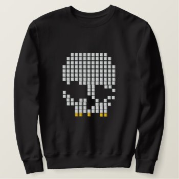 Broken Skull Embroidered Sweatshirt by GrooveMaster at Zazzle