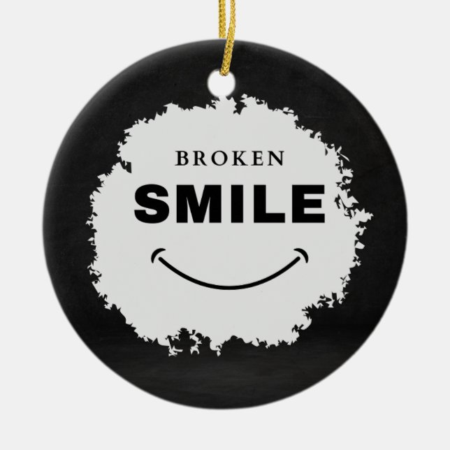 Broken Smile - Emotional Aesthetic Ceramic Ornamen Ceramic Ornament (Front)