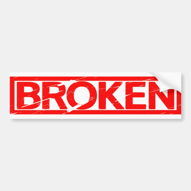 Broken Stamp Bumper Sticker (Front)