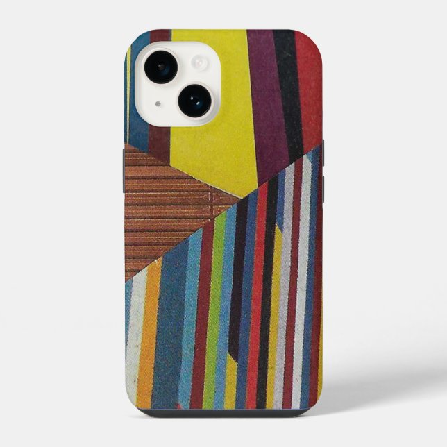 broken stripes and wood iphone case (Back)