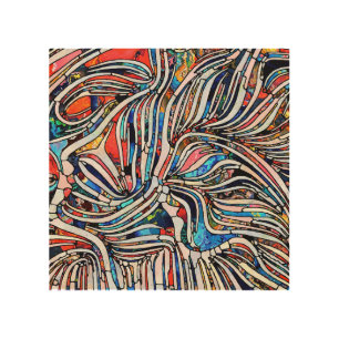 Broken Textures: Stained Glass Unity Wood Wall Art