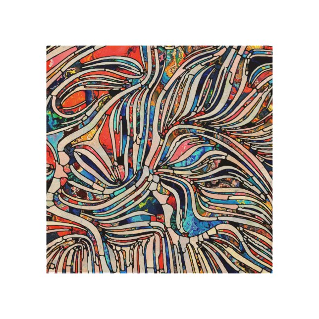 Broken Textures: Stained Glass Unity Wood Wall Art (Front)