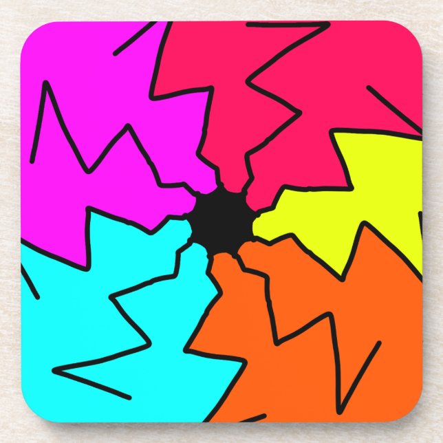 Broken themed Colourful  Beverage Coaster (Front)