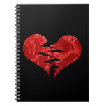 Broken Torn Red Heart Love Emo Ends Unhappy Feelin Notebook at Zazzle