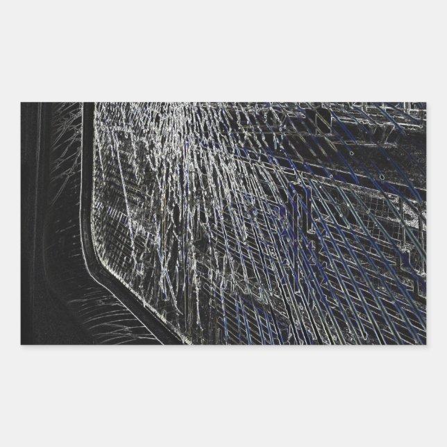 broken train window rectangular sticker (Front)