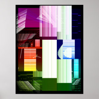 Broken Tv Glitch Pattern  Poster