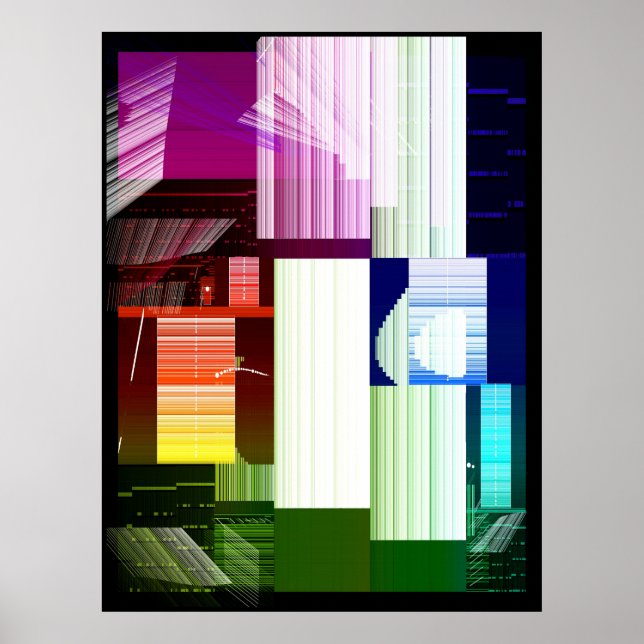 Broken Tv Glitch Pattern  Poster (Front)