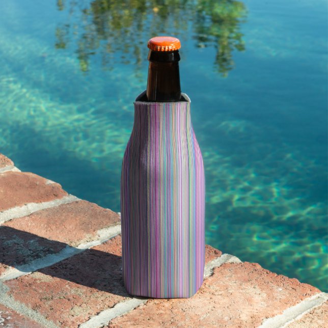 Broken TV screen Rainbow stripe Bottle Cooler (In Situ Pool)