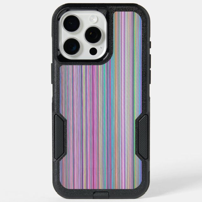 Broken TV screen Rainbow stripe iPhone 15 Pro Max Case (Back)