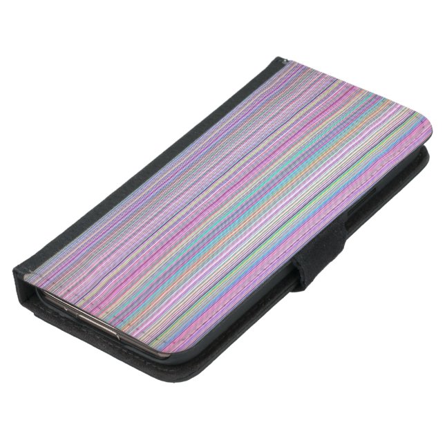 Broken TV screen Rainbow stripe Samsung Galaxy Wallet Case (Bottom)