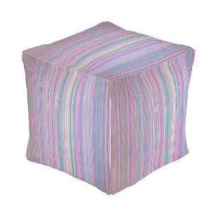 Broken TV Screen Test Pattern Outdoor Pouf