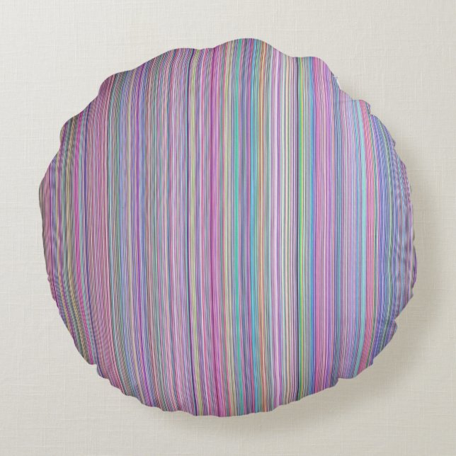 Broken TV Screen Test Pattern Round Pillow (Back)