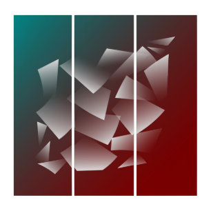 broken white on teal burgundy triptych