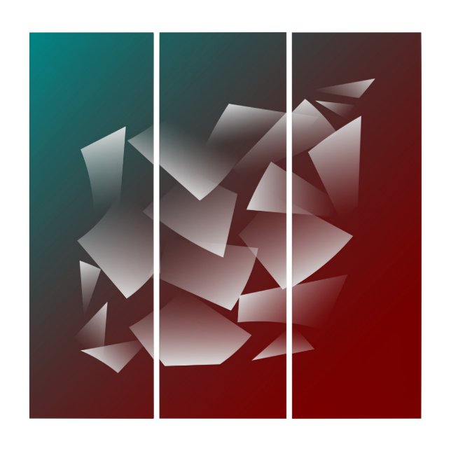 broken white on teal burgundy triptych (Front)