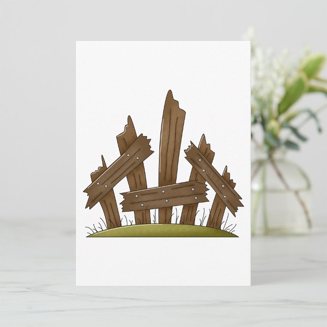 Broken Wooden Fence Rustic Farmyard  Invitation (Creator Uploaded)