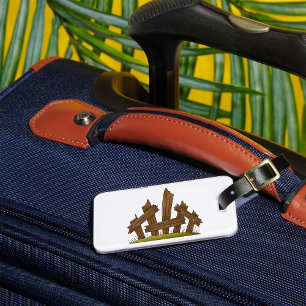Broken Wooden Fence Rustic Farmyard Luggage Tag