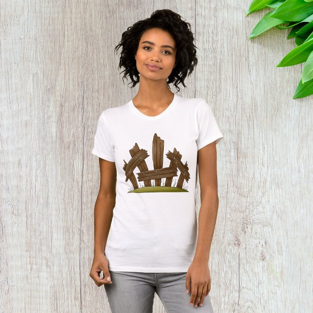 Broken Wooden Fence Rustic Farmyard  T-Shirt (Creator Uploaded)
