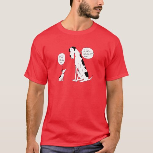 Broken world big dog little dog T-Shirt