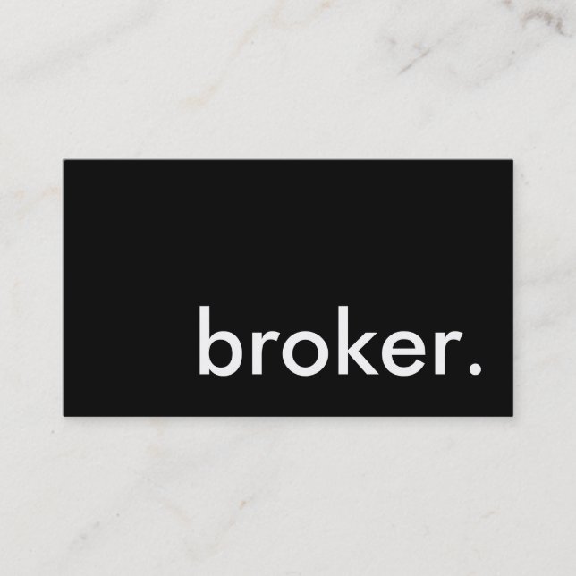 broker. business card (Front)