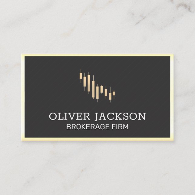 Brokerage Firm | Gold Lux Border Business Card (Front)